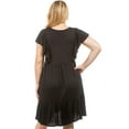 thumbnail image 2 of Pastel by Vivienne Women's Flutter Sleeve Midi Dress Plus Size Black XXX-Large, 2 of 3