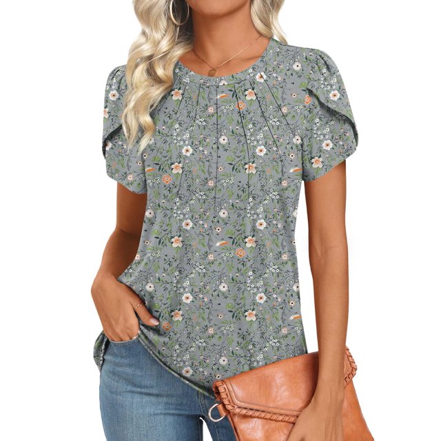 Top tipo túnica Addtoo para mujer 2025, casual, manga corta, 3XL
