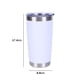 thumbnail image 3 of Taza de agua para coche de 20 onzas, taza de café de cerveza de doble pared con aislamiento de acero inoxidable (blanco), 3 of 5
