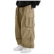 thumbnail image 2 of Ceisia Men's Gift Oversized Wide-leg Polyester Blend Cargo Pants Mid-Rise Elastic Drawstring Waist Large-capacity 3D Pockets Pants, 2 of 6