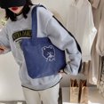 thumbnail image 4 of Bolso De Hombro Bolso de hombro de pana para mujer Bolsos de compras de oso de dibujos animados Totes (Azul), 4 of 5