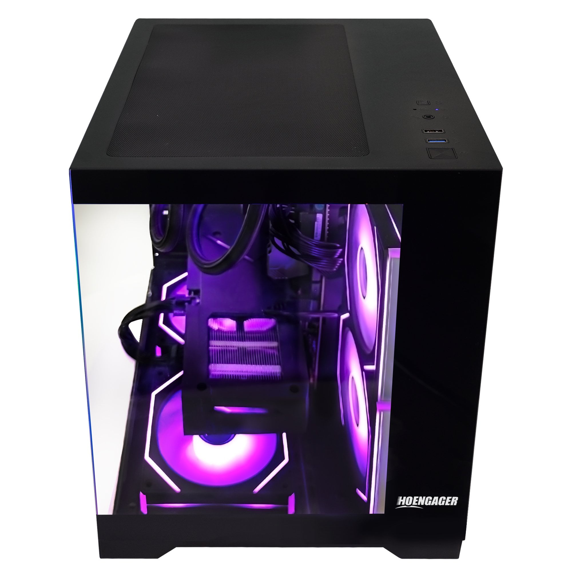 Hoengager RTX 5070 12GB Gaming PC Desktop - AMD Ryzen 5 9600X 6-Core 3.9 GHz, 32GB DDR5 RAM, 1TB PCIe SSD, Windows 11 -RGB Prebuilt Computer