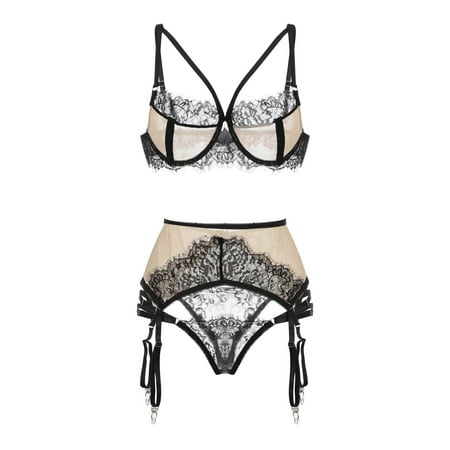 

〖Hellobye〗New Sexy Fashion Lace Lingerie Underwear Sleepwear Steel Ring Pajamas Garter