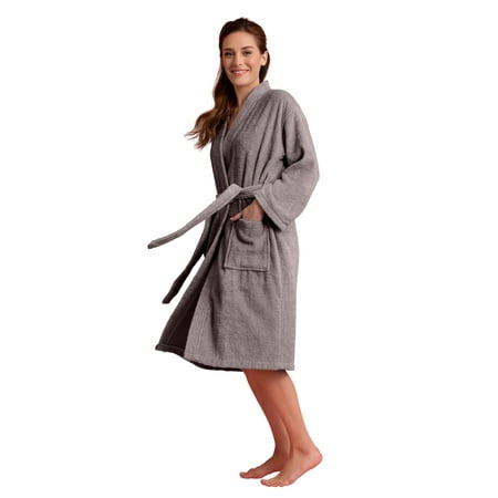 

Deluxe Spa-Style Women Terry Kimono Bathrobe Thick Turkish Cotton