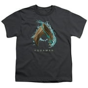 Aquaman Movie Water Shield S/S Youth 18/1 T-Shirt Charcoal