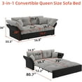 thumbnail image 2 of Tabaray, 74.8" Pull Out Sofa Bed Queen, Convertible 3 in 1Sleeper Sofa Couch, Velvet Loveseat Recliner, Comfy Cloud Futon Couch for Living Room, Apartment, Small Space, Bedroom, RV, Spare Room, Beige, 2 of 17