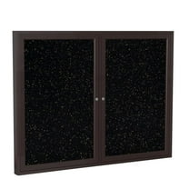 Ghent's 48" x 60" 2 Door Enclosed Rubber Bulletin Board in Speckled Tan