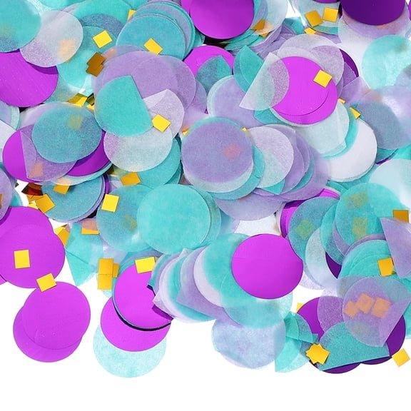 Uxcell Round Tissue Paper Confetti 6 Inch, Table Wedding Confetti Circle Dots(1.76 oz),Purple/Green/White