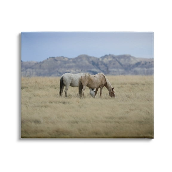 Stupell Industries Wild Horses Grazing Tall Grass Mountain Countryside Landscape, 30 x 24, Design by Daniel Sproul
