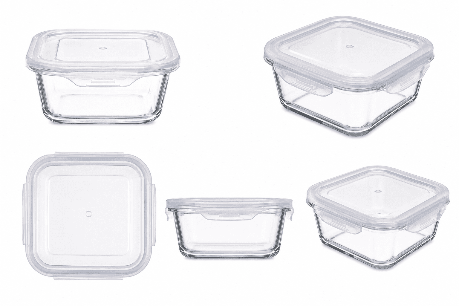 Con-Tact Square Glass with Easy Snap Lid -2.2c