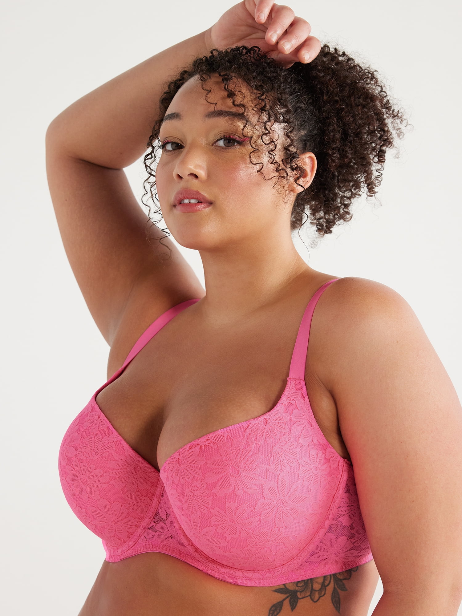 No Boundaries Women's All Over Lace Push Up Bra with Sugarcup, Sizes 34A-40DD