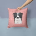 thumbnail image 2 of Dog Face Checkerboard Design Fabric Decorative Pillow, 2 of 4