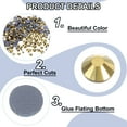 thumbnail image 4 of 1036 Pcs Rhinestones de Hotfix Cristales de Vidrio con Bolsa Transparente Kit de Arte de Uñas para Manualidades Ropa Decoración DIY 5 Tamaños (Set SS6-SS30, Dorado Oscuro), 4 of 6