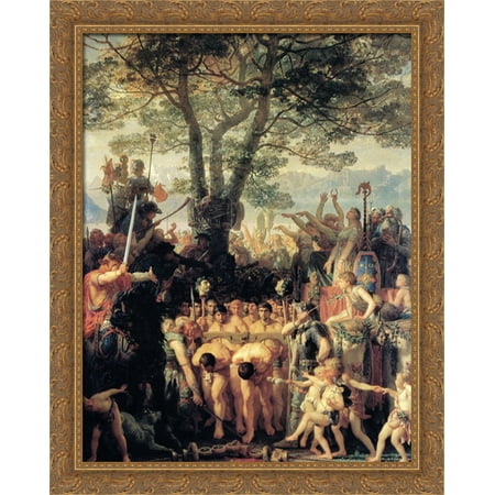- Romans Under the Yoke 28x34 Large Gold Ornate Wood Framed Canvas Art by Charles Gleyre