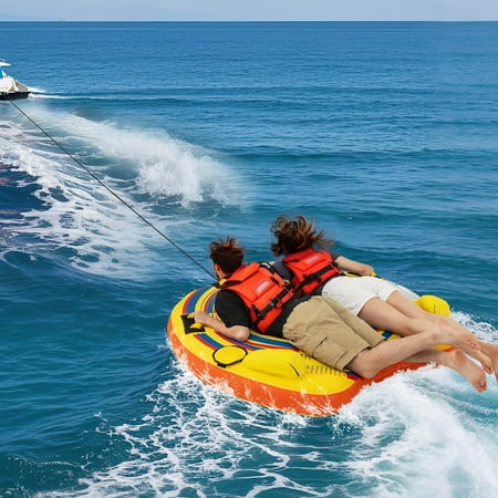 Infans Towable Tube for Boating 1 or 2 Person Inflatable Boat Tube for Youth & Adult
