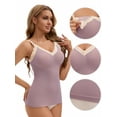 thumbnail image 3 of Unique Bargains Women's Lace Maternity Nursing Camisoles with Built-In Bra M Purple, 3 of 6