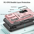 thumbnail image 4 of Atump for Galaxy S21 Case with 2Pcs HD Screen Protector, Military Grade Shockproof and Slide Camera Cover, 360° Rotated Ring Kickstand Protective Case for Samsung Galaxy S21,Rose Gold, 4 of 7
