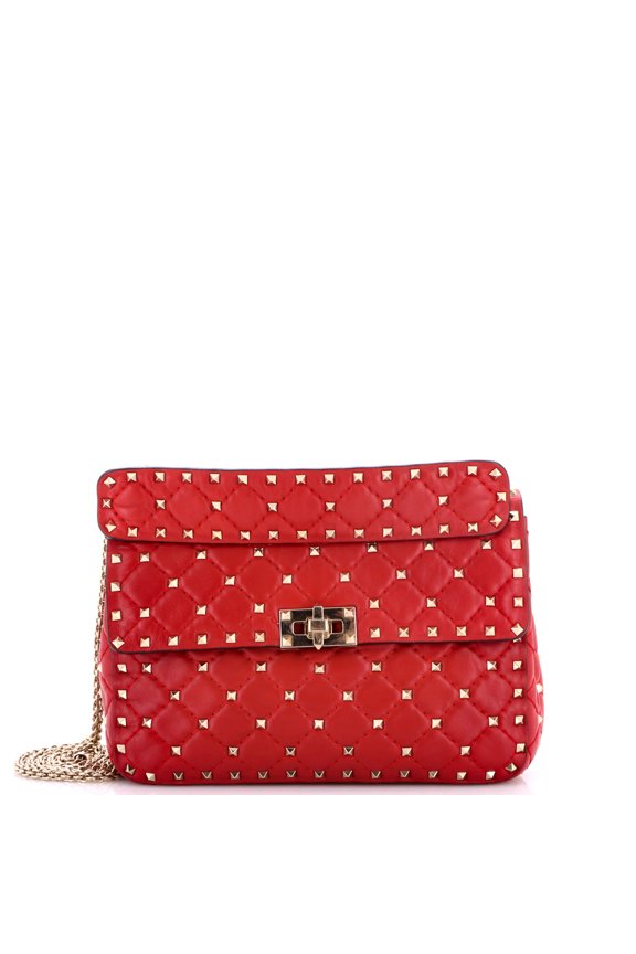 Pre-Owned Rockstud Spike Flap Bag Quilted Leather Medium By Rebag