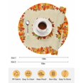 thumbnail image 6 of 15 Inch Round Placemats Set of 4, Thanksgiving Pumpkin Non Slip Heat Insulation PP Table Mats, Fall Maple Leaves Autumn Beige Washable Place Mats for Kitchen Dining Party Table Decor, 6 of 7