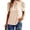 Beige, variant on Womens Tops Dressy Casual Blouses Summer Spring Clothes Mock Neck Short Sleeve Shirts Business Work Fall Outfits