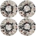thumbnail image 2 of Shower Caps,Paw Prints and Bones Waterproof Shower Cap for Women 4 Pieces,Double Reusable Hair Cover for Shower PEVA Elastic Stretch Hem, 2 of 7