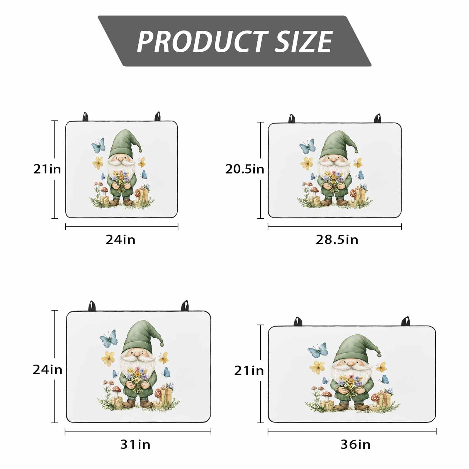 Spring Green Gnomes Stove Top Cover for Electric Stove, Heat-proof & Non Slip Glass Top Stove Cover Protector, Mushroom Gift Botanical Kitchen Flat Cooktop Rubber Mat 24x21 Inches