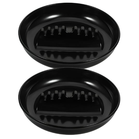 ACDANC 2pcs Round Multislots Ashtray Plastic Ashtray Holder Ash Tray For Car Home Tabletop (7 Slots), 6.89"X6.89"X1.26"