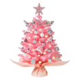 thumbnail image 1 of Árbol de Navidad SY CRAFT mini rosa con luces y adornos de 20 cm, 1 of 7