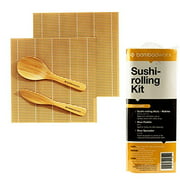 BambooWorx Sushi Making Kit â€“ Includes 2 Sushi Rolling Mats, Rice Paddle, Rice Spreader |100% Bamboo Sushi Mats and Utensils.