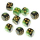thumbnail image 3 of Juego de 10 dados de seis caras para fiestas, D6, 12 mm, opacos, para juegos de rol MTG RPG. verde negro, 3 of 6