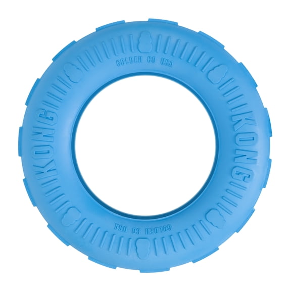 KONG® Puppy Tire Durable Dog Toy, Blue, Medium/Large for Beginner Chewers