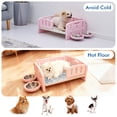 thumbnail image 4 of Small Dog Bed with Cushion & Bowls, Plastic Pet Bed for Puppies and Small Dogs, Raised Puppy Bed with Removable Soft Pad, Indoor Dog Bed with Double Food & Water Bowls, Pink, 4 of 7