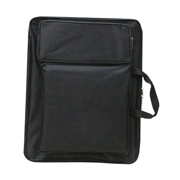 Mochila para artistas con bolsillos y asas, organizador de almacenamiento para niños Negro