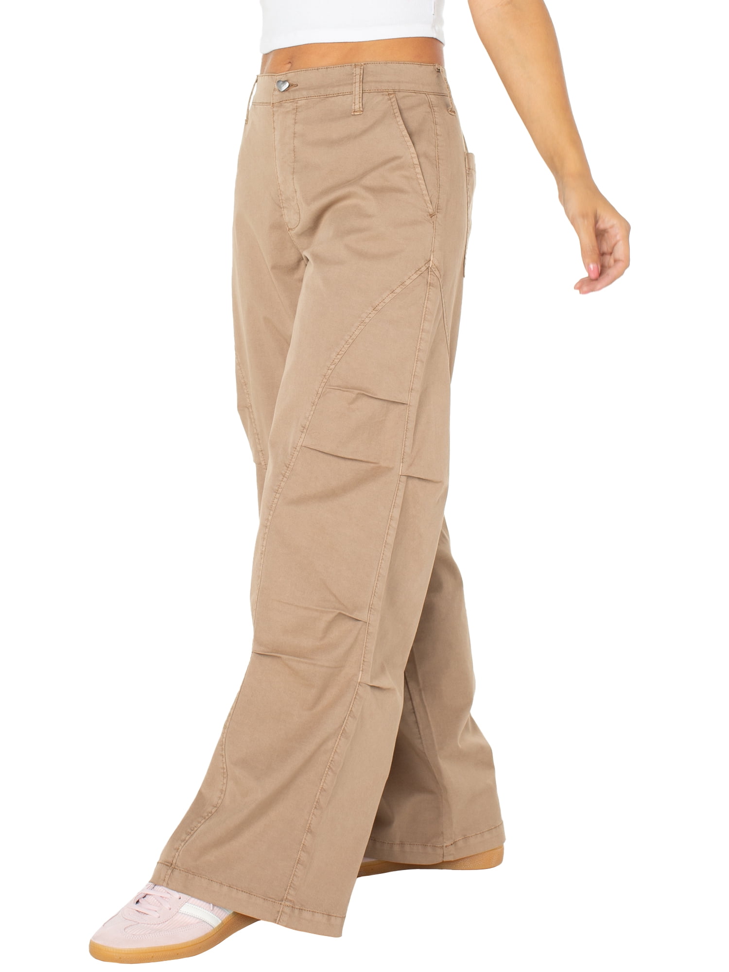 Celebrity Pink Women’s and Women's Plus Wide Leg Cargo Pants, Sizes XS-4X