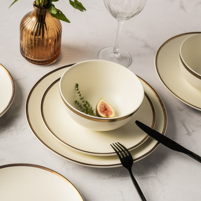 Thyme & Table Stoneware White Dinnerware Set - Walmart.com