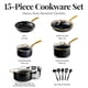 thumbnail image 2 of Gotham Steel Juego de ollas y sartenes de cerámica de 15 piezas antiadherentes, juegos de utensilios de cocina, juego de ollas y sartenes, juego de utensilios de cocina de cerámica, juego de utensilio, 2 of 5