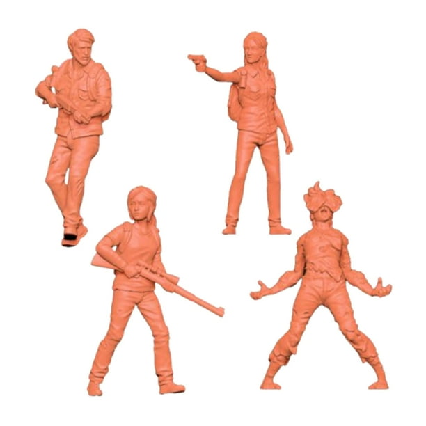 4 Figuras en Miniatura de Personas, Accesorios para Mini Modelos, Sin Pintar, Escena Creativa altura 2cm