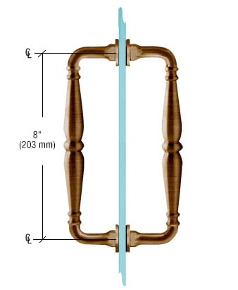 CRL V1C8X8ABRZ Antique Bronze 8" Victorian Style Back-to-Back Pull Handles