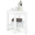 thumbnail image 1 of Gymax 2-Tier Corner Shower Bench Stool Waterproof Bathroom Stool Heavy Duty w/ Shelf Creamy White, 1 of 10