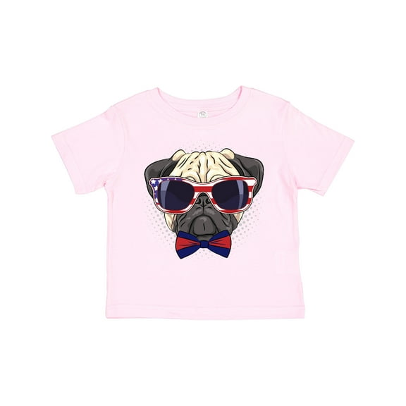 Inktastic Pug Dog July 4th Patriotic Sunglasses Boys or Girls Toddler T-Shirt