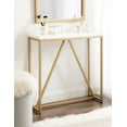 thumbnail image 6 of Kate and Laurel Kaya Modern Glam Console Table, 30 x 30 x 10, White and Painted Gold, Rectangle Two-Tone Entryway Table with Geometric Metal Base and Mixed Materials Design, 6 of 7