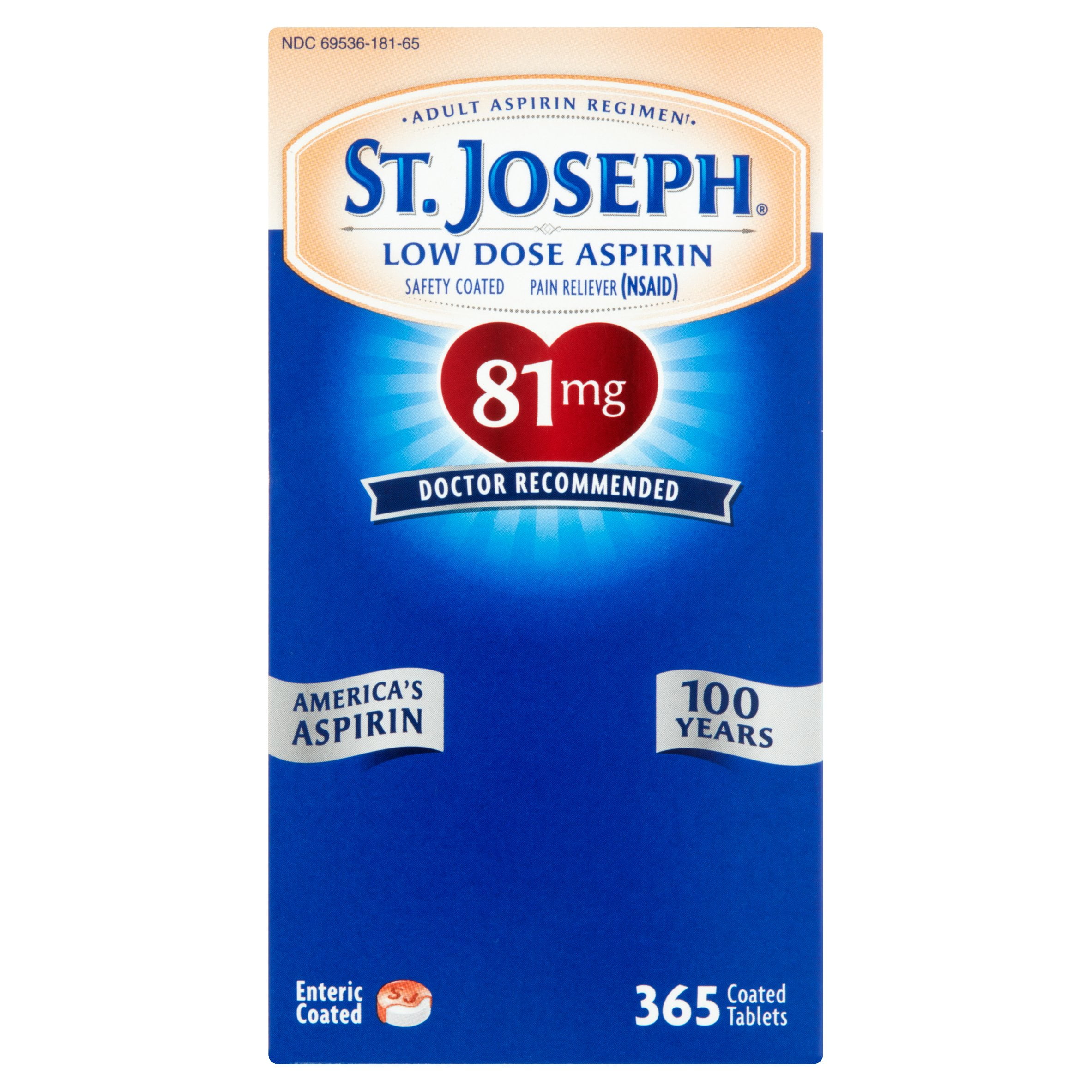 Joseph Low Dose Aspirin Coated Tablets, 81 mg, 365 count