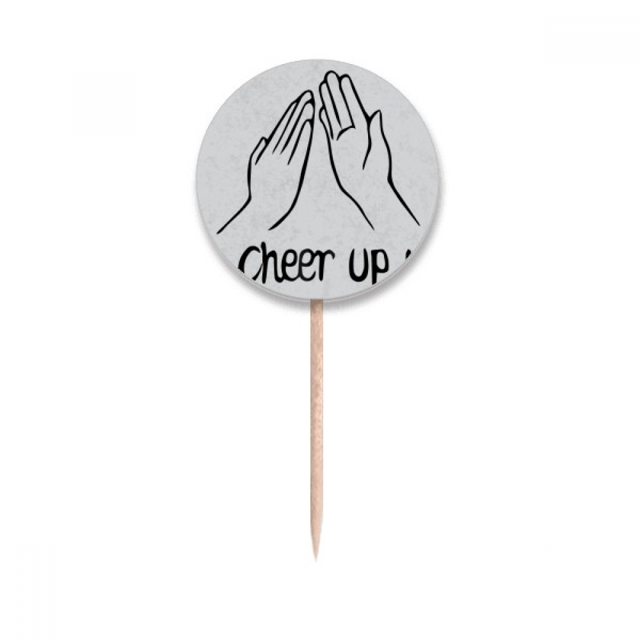 Black Clap Personalized Gesture Toothpick Flags Round Labels Party Decoration