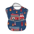 thumbnail image 2 of Bingfone Mess-Proof Baby Bib - Waterproof Bib For Baby Boy Or Girl With Food Catcher Pocket, Unisex-Fire Truck 1, 2 of 8