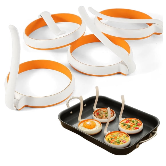 Juego de aros de silicona para cocinar huevos GAGAQI, 4 piezas, 10 cm, antiadherentes