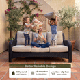 thumbnail image 6 of LayinSun 3 Piece Wicker Outdoor Furniture Set with 6-inch Comfy Cushions, High Back Patio Furniture Set with Swivel Rocking Chairs and Side Table, 6 of 8
