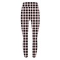thumbnail image 5 of BiZtdJrK Clearance Items Maternity Leggings Fashion Plaid Print Tight Workout Leggings Womens Casual High Waisted Butt Lifting Yoga Pants Milk Silk Soft Legging Trousers Pink XXL, 5 of 6