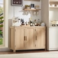 thumbnail image 5 of 2 Pcs Joaxswe Buffet Cabinet with 3 Doors, 46" Kitchen Sideboard Storage Cabinet with Adjustable Shelves, Coffee Bar Cabinet for Dining Room, Natural Oak, 5 of 12
