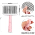 thumbnail image 3 of Dog & Cat Slicker Brush, Self Cleaning Grooming Tools Remove Undercoat, Shedding Hair from Long or Short Hair Pets (Sakura Pink), 3 of 5