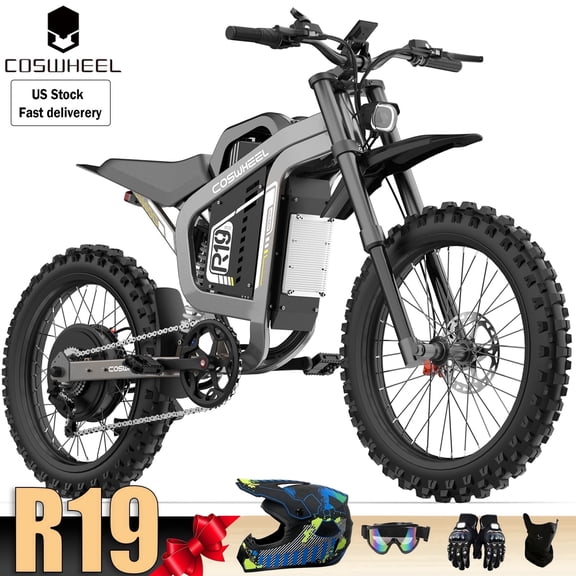 9000W(Peak)COSWHEEL R19 Electric Dirt Bike for Adult&Teens,72V40AH 19”Tires,60MPH Top Speed,125 Miles Max Range, Electric Motorcycle Snow,Mountains,Off-Road Ebike